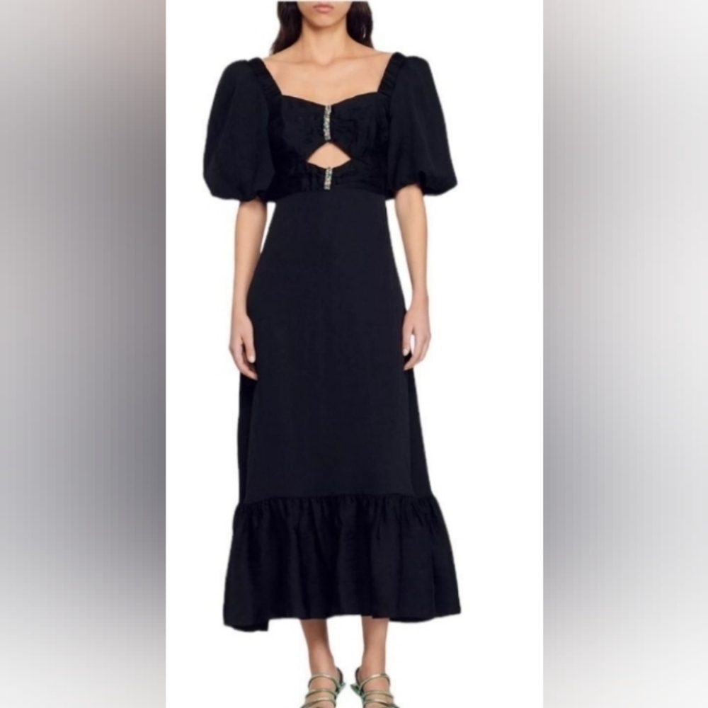 SANDRO Falbala rhinestone dress